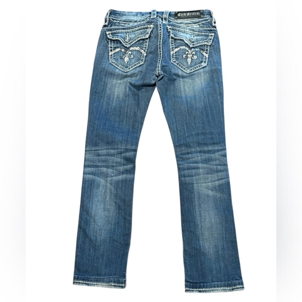 Rock Revival Sasha Women’s 28 x 28 Blue Denim Jeans with Embellished Pockets